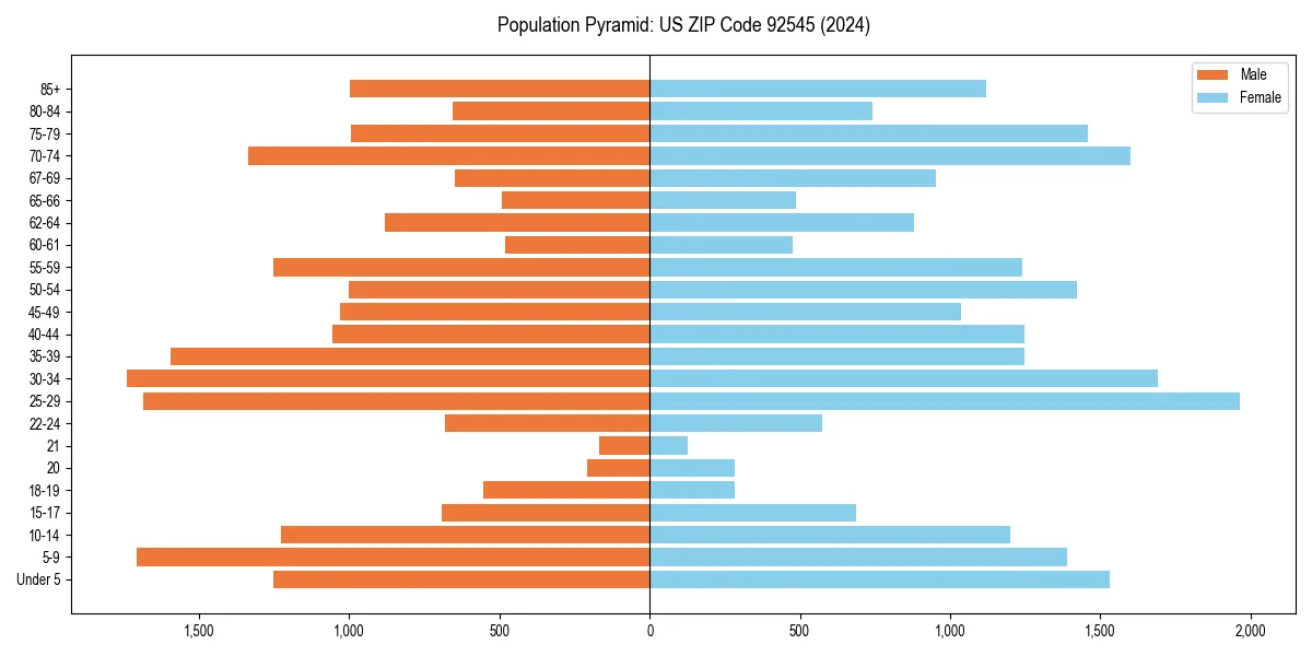 Population pyramid for 