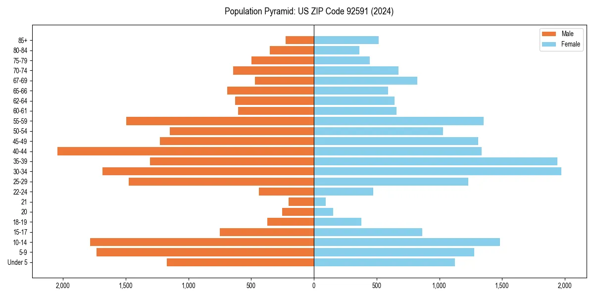 Population pyramid for 