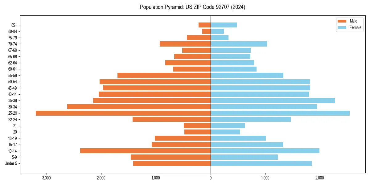 Population pyramid for 