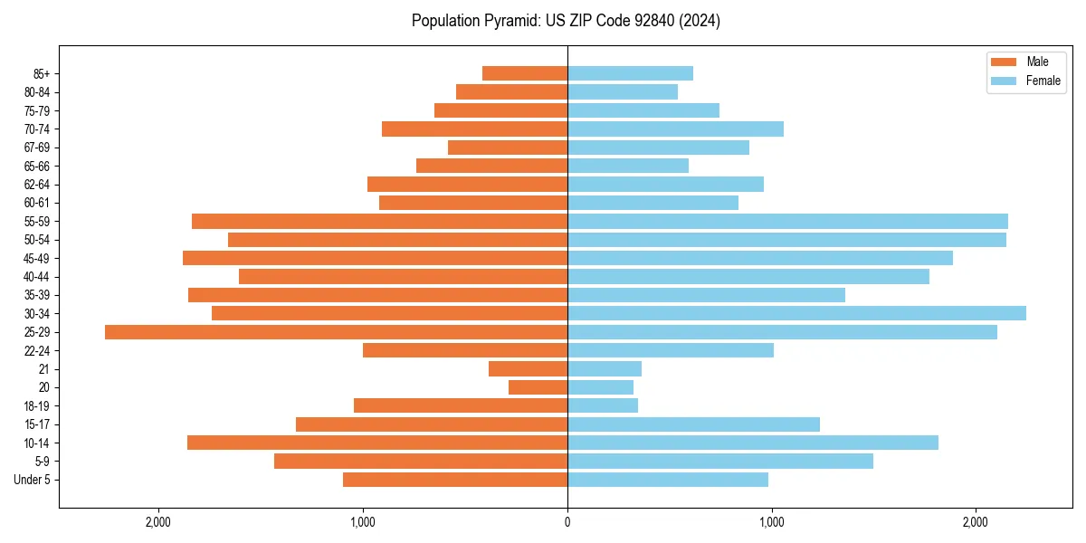Population pyramid for 