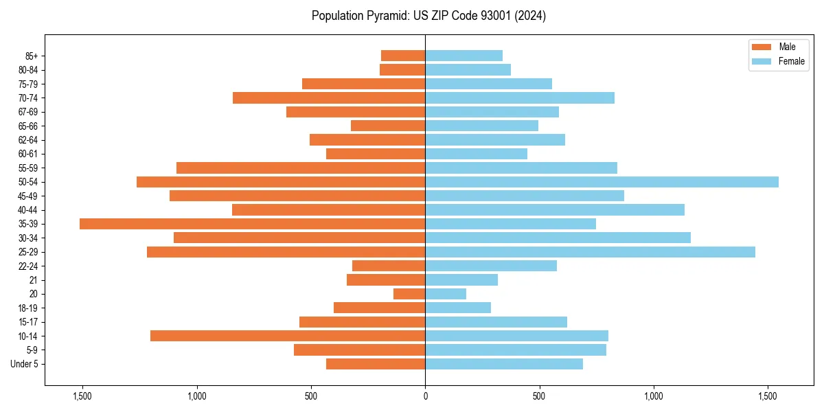 Population pyramid for 