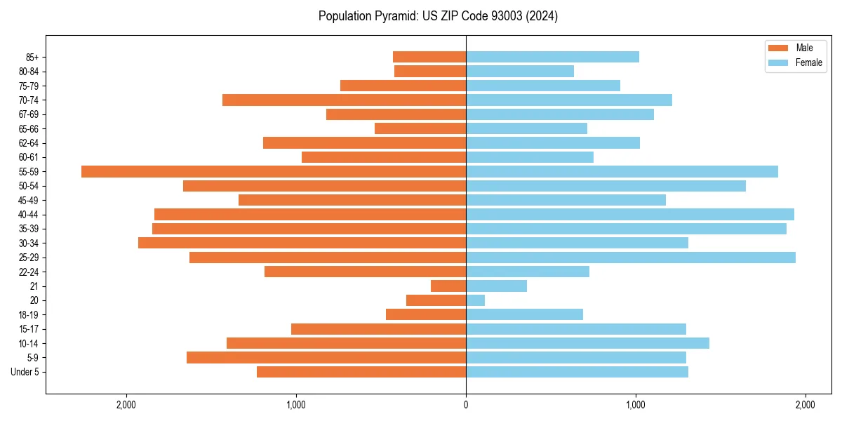 Population pyramid for 