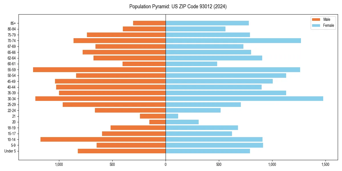 Population pyramid for 