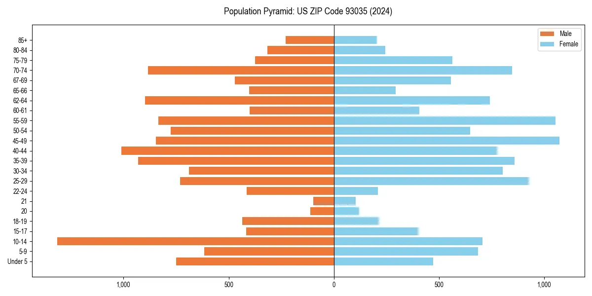 Population pyramid for 