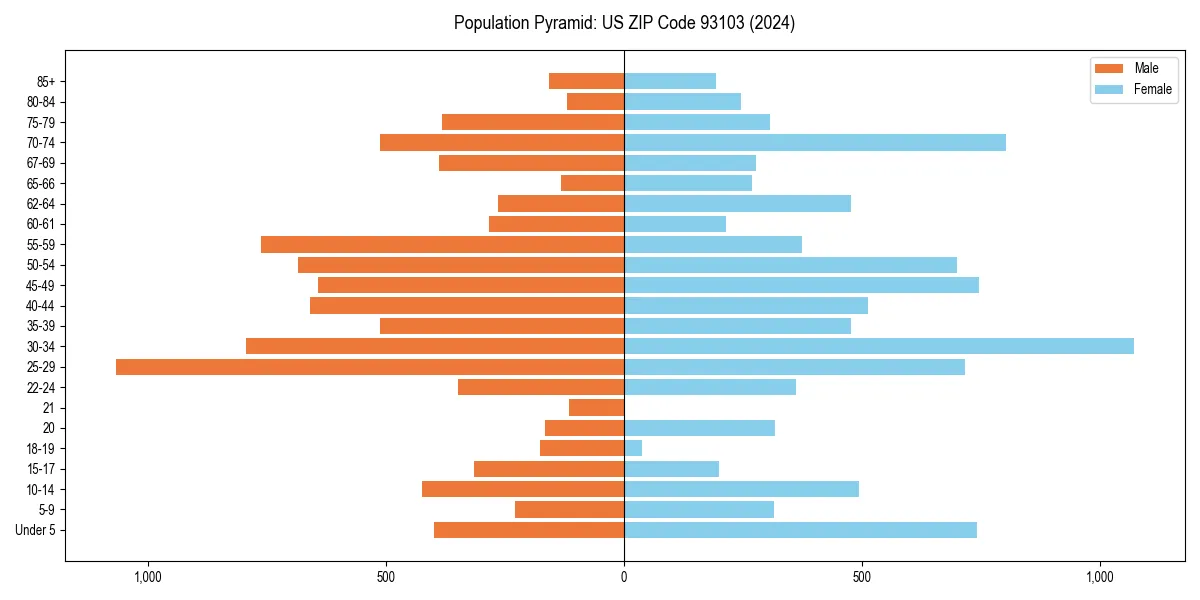 Population pyramid for 