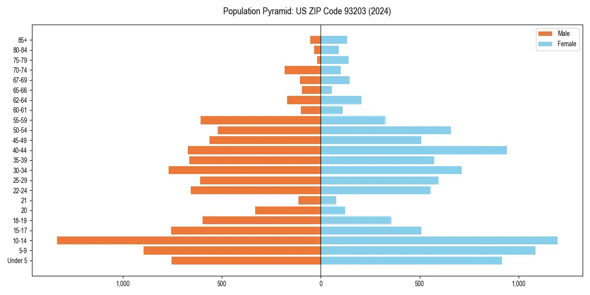 Population pyramid for 