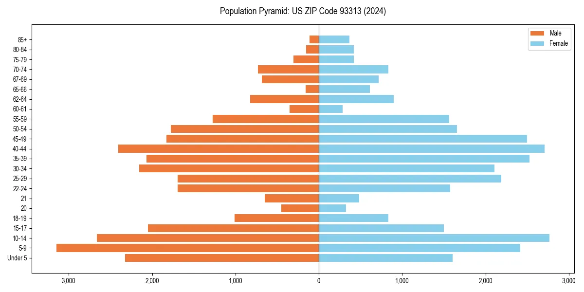 Population pyramid for 