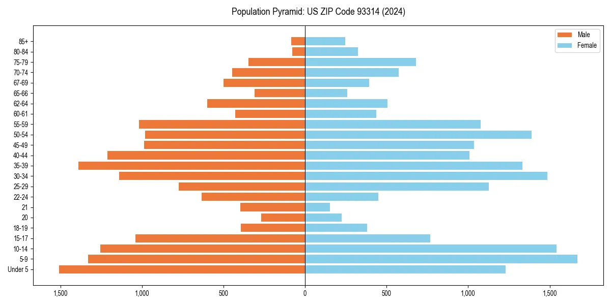 Population pyramid for 