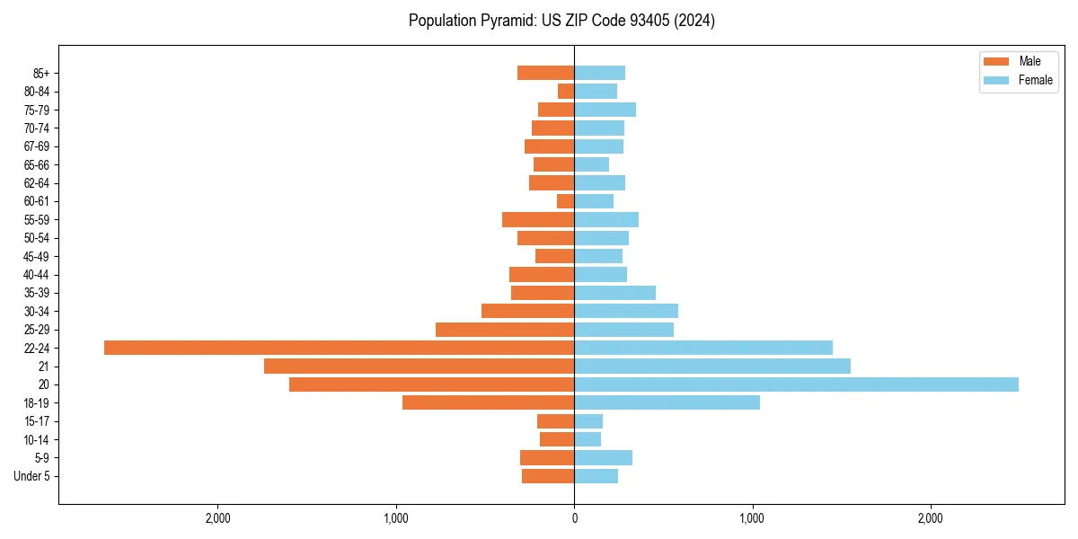 Population pyramid for 