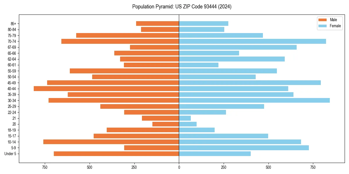 Population pyramid for 