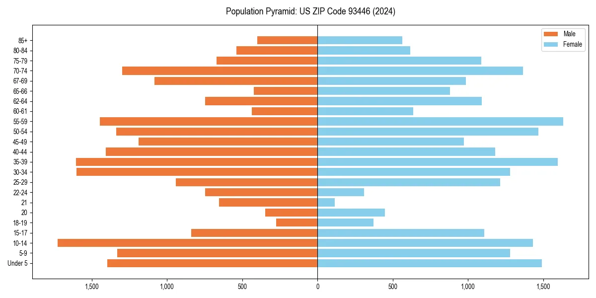 Population pyramid for 