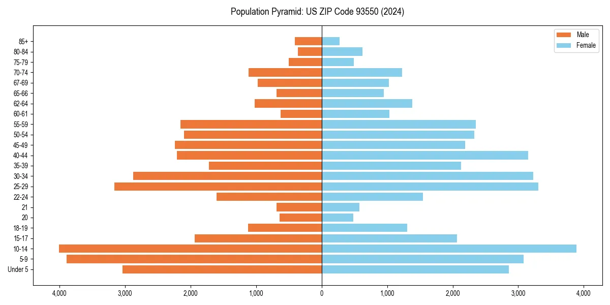 Population pyramid for 