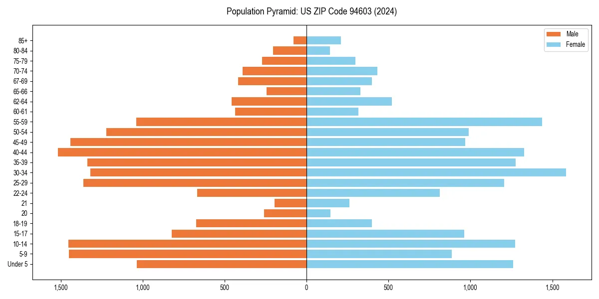 Population pyramid for 