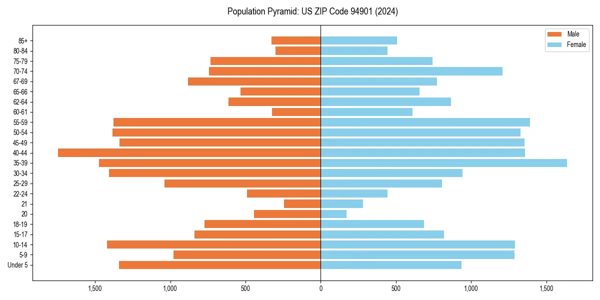 Population pyramid for 