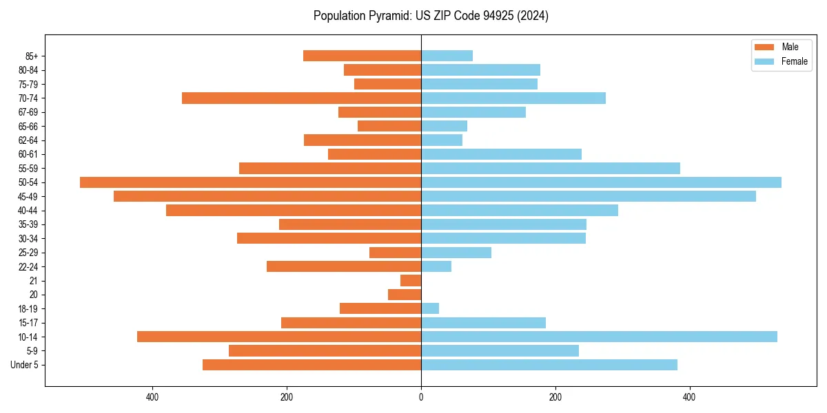 Population pyramid for 