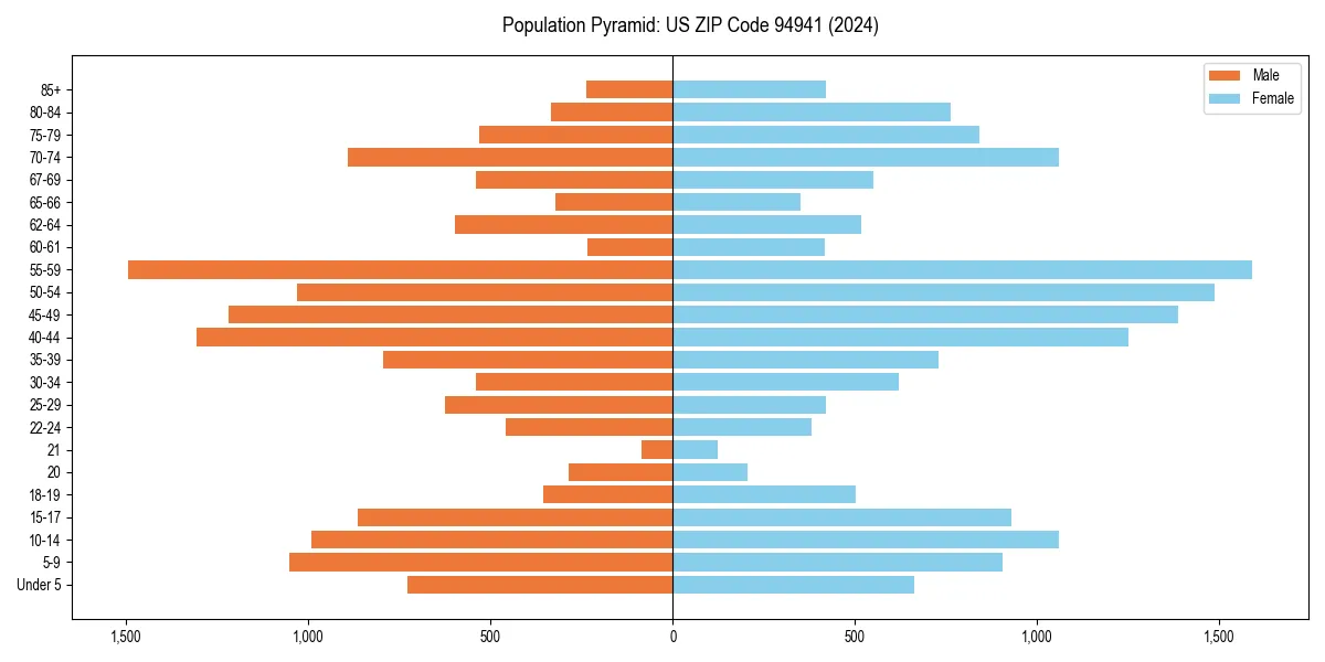 Population pyramid for 