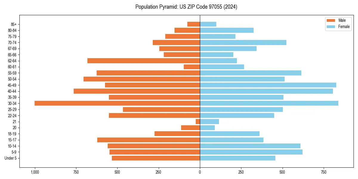 Population pyramid for 