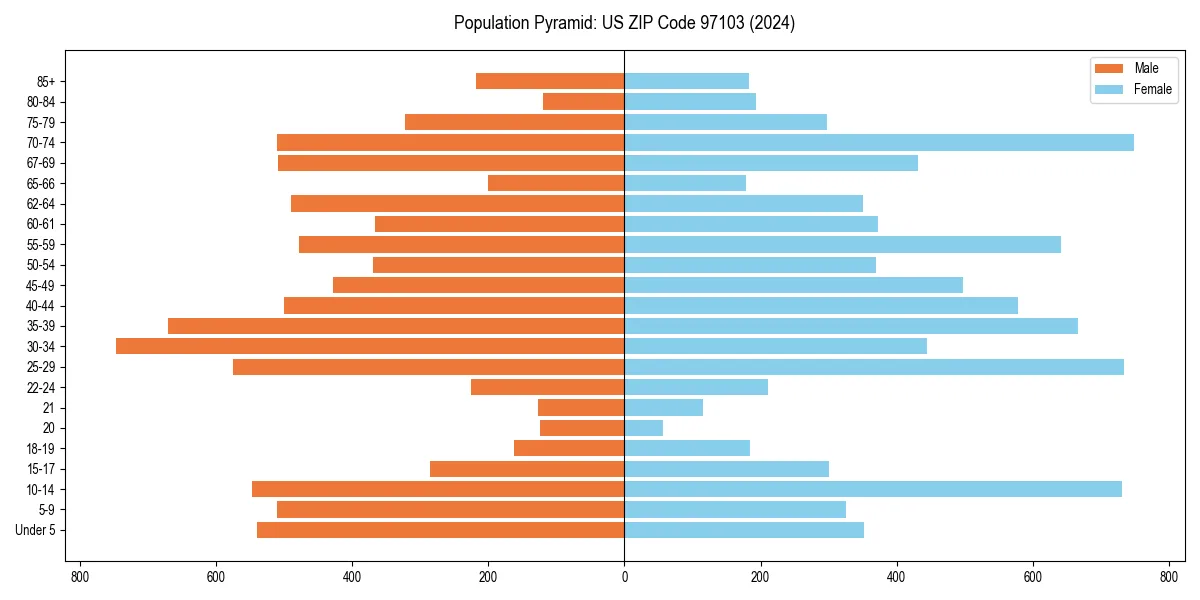 Population pyramid for 