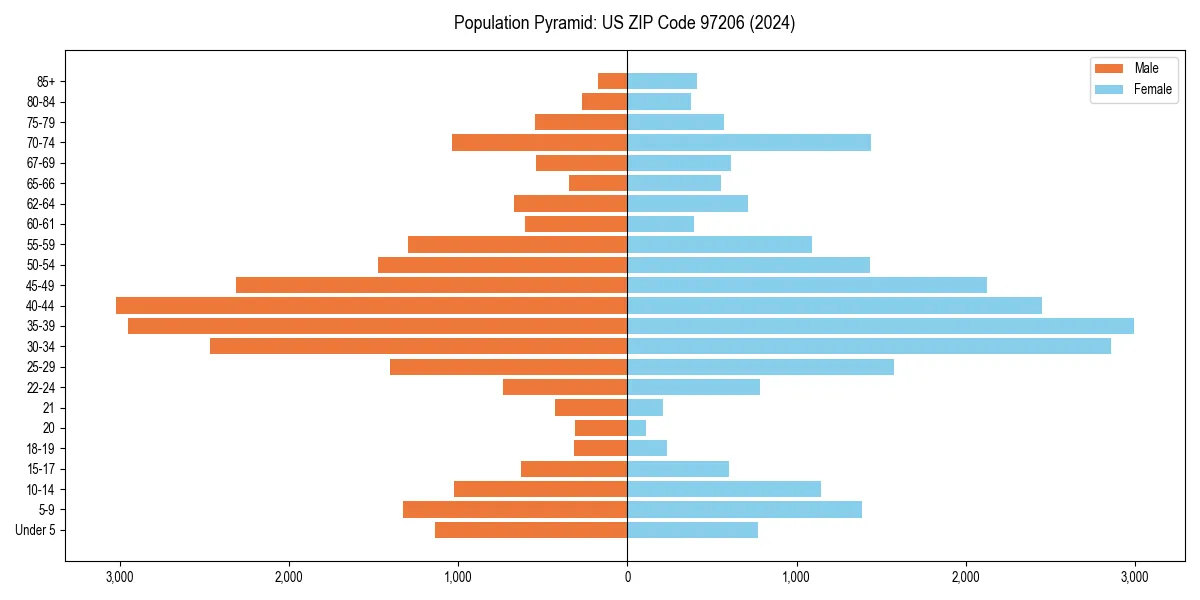 Population pyramid for 