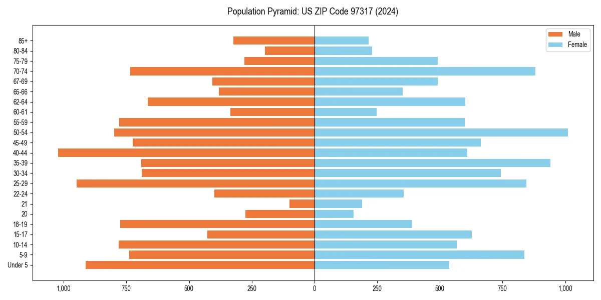 Population pyramid for 