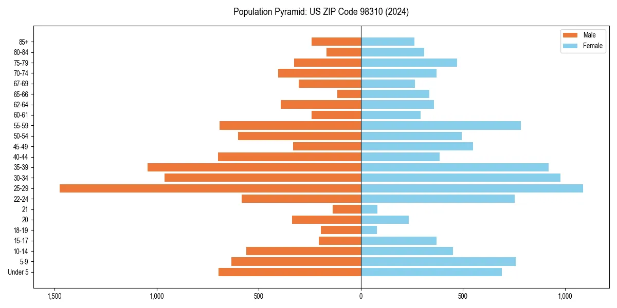 Population pyramid for 