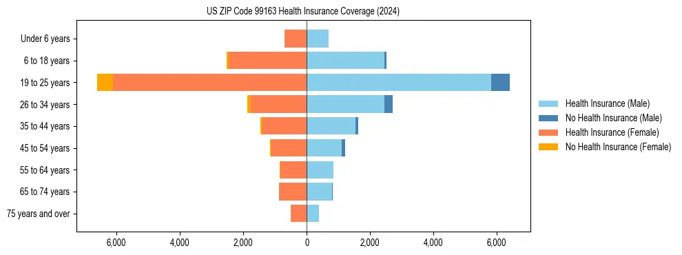 Health insurance pyramid for US ZIP Code 99163