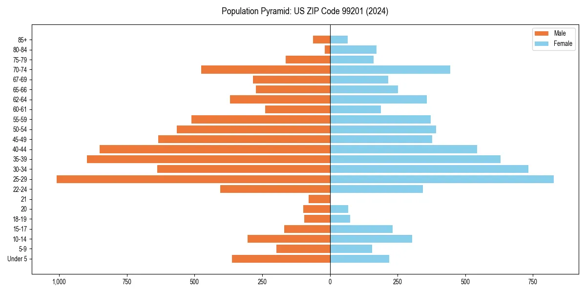 Population pyramid for 