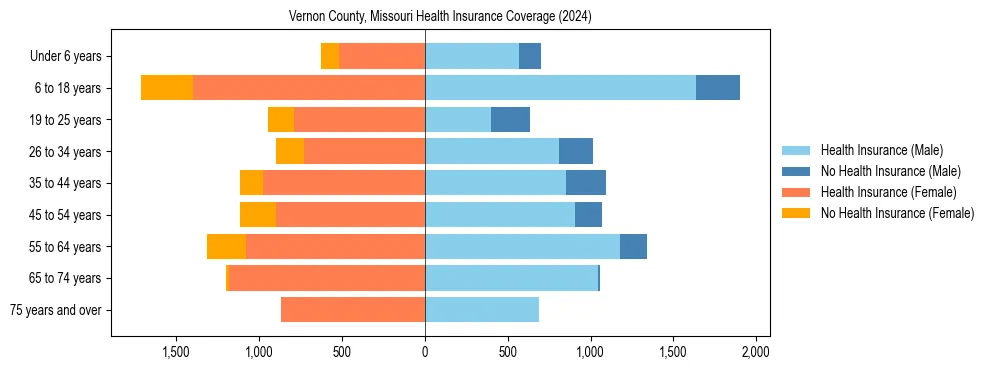 Health insurance pyramid for Vernon County, Missouri