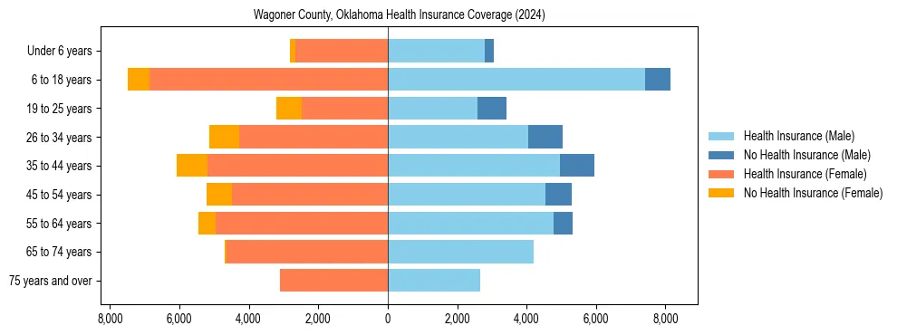 Health insurance pyramid for Wagoner County, Oklahoma