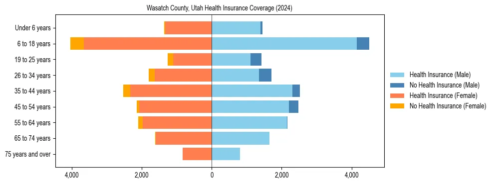 Health insurance pyramid for Wasatch County, Utah