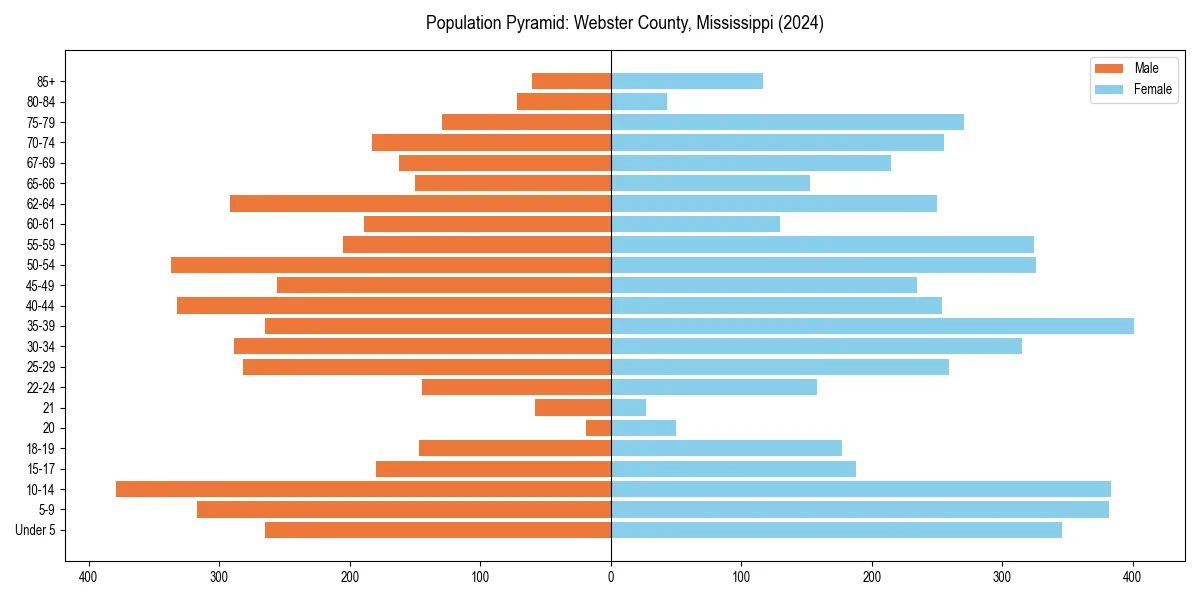 Population pyramid for 