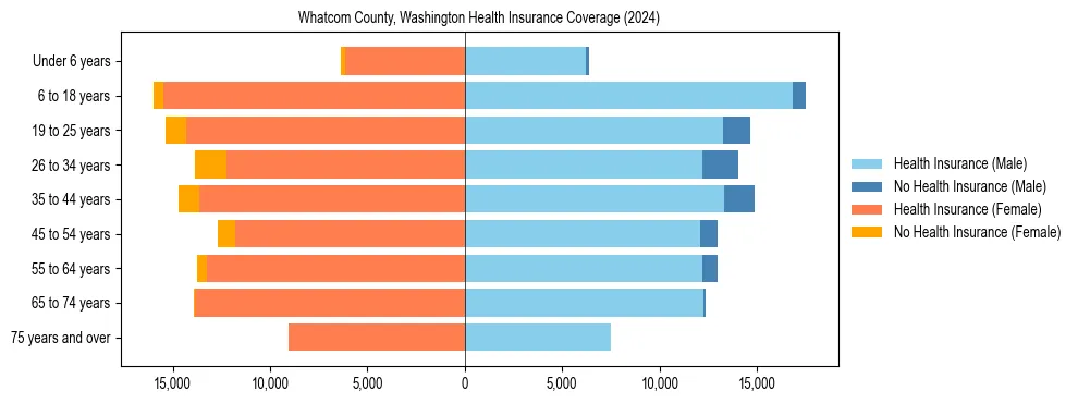 Health insurance pyramid for Whatcom County, Washington