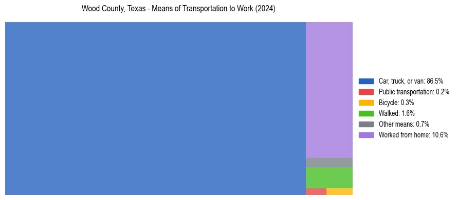 Commute modes in Wood County, Texas