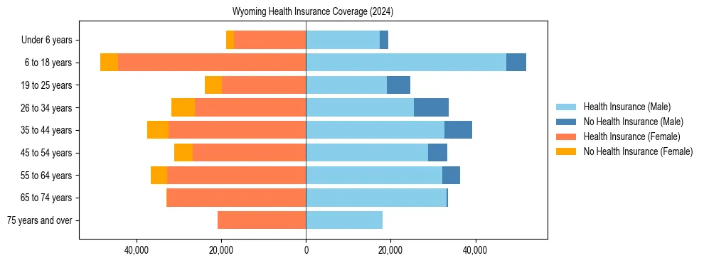 Health insurance pyramid for Wyoming