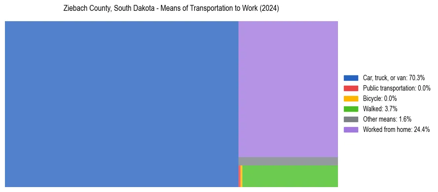 Commute modes in Ziebach County, South Dakota